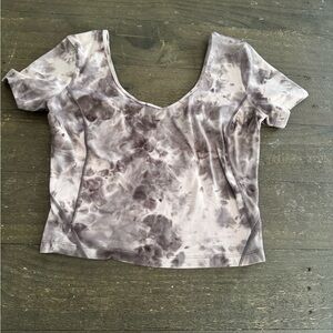 Lululemon Athletica Gray Tie-Dye Blouse